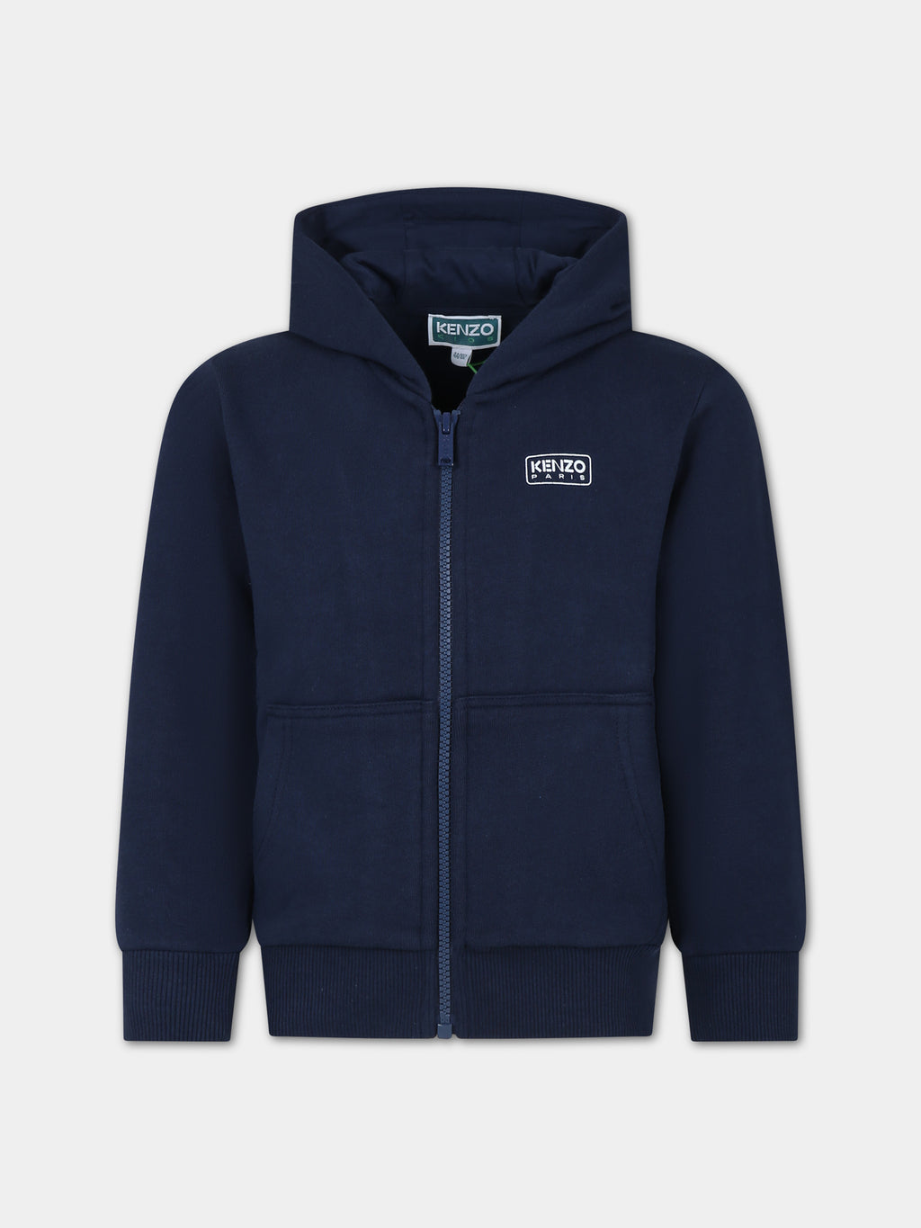 Blue hoodie for boy with logo